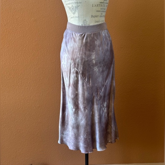ATM Anthony Thomas Melillo Silk Tie Dye Gray/Cream/Purple A-Line Skirt Small EUC - Picture 5 of 10